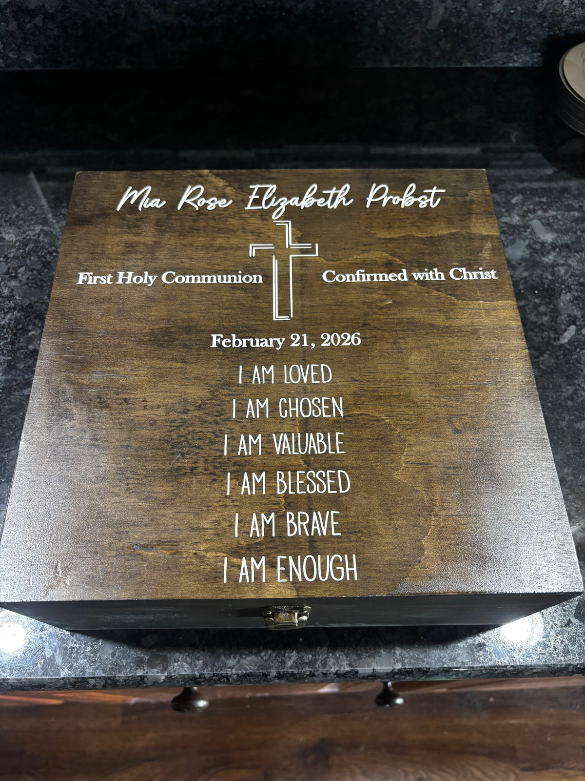 Personalized Wooden Keepsake Box – Custom Engraved Memory Box