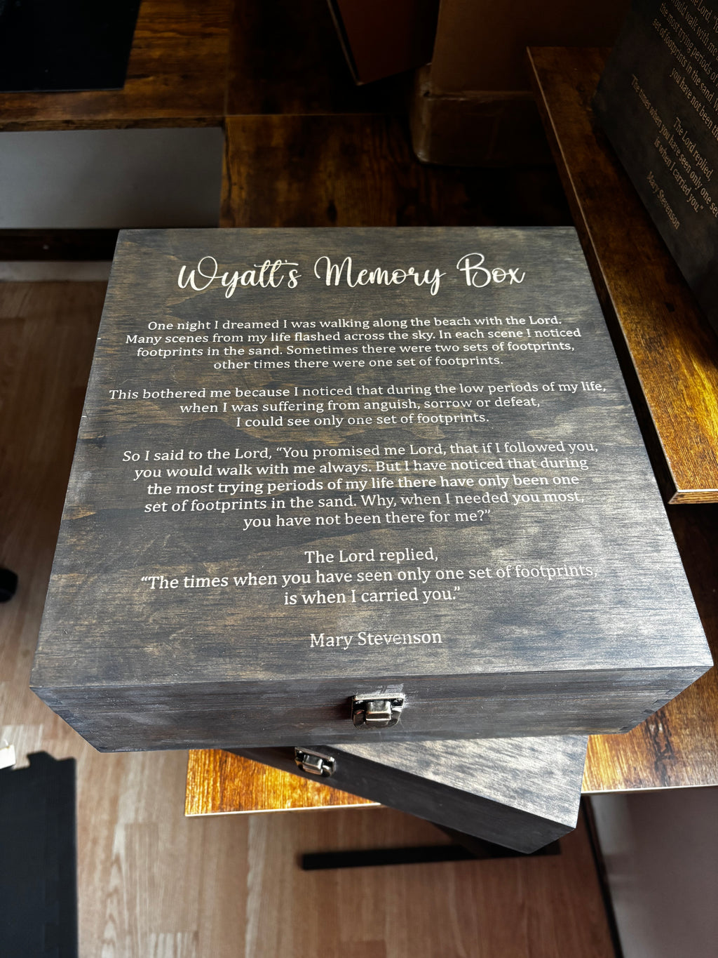 Personalized Wooden Keepsake Box – Custom Engraved Memory Box