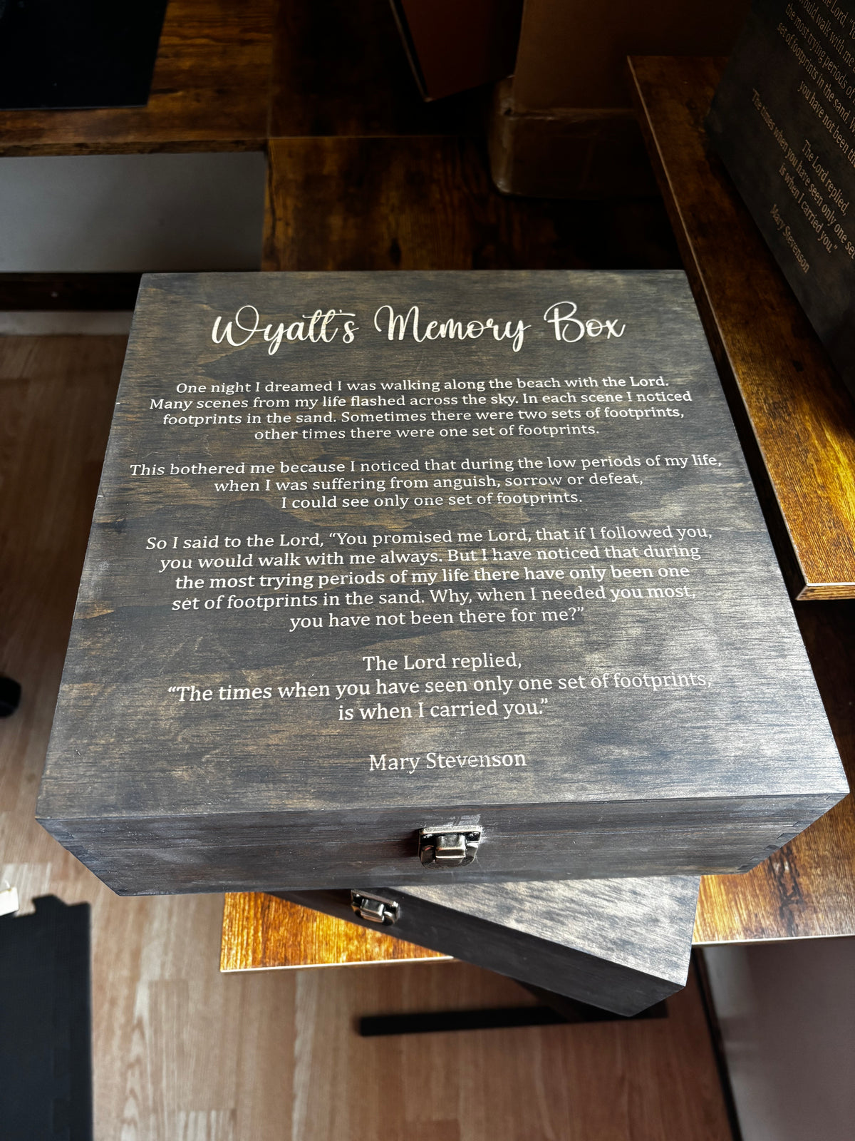Personalized Wooden Keepsake Box – Custom Engraved Memory Box