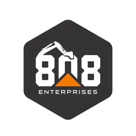 Logo of 8N8 Enterprises with a black hexagonal background