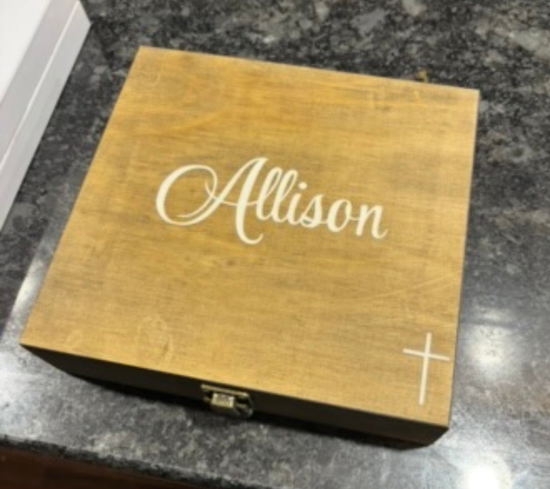 Personalized Wooden Keepsake Box – Custom Engraved Memory Box