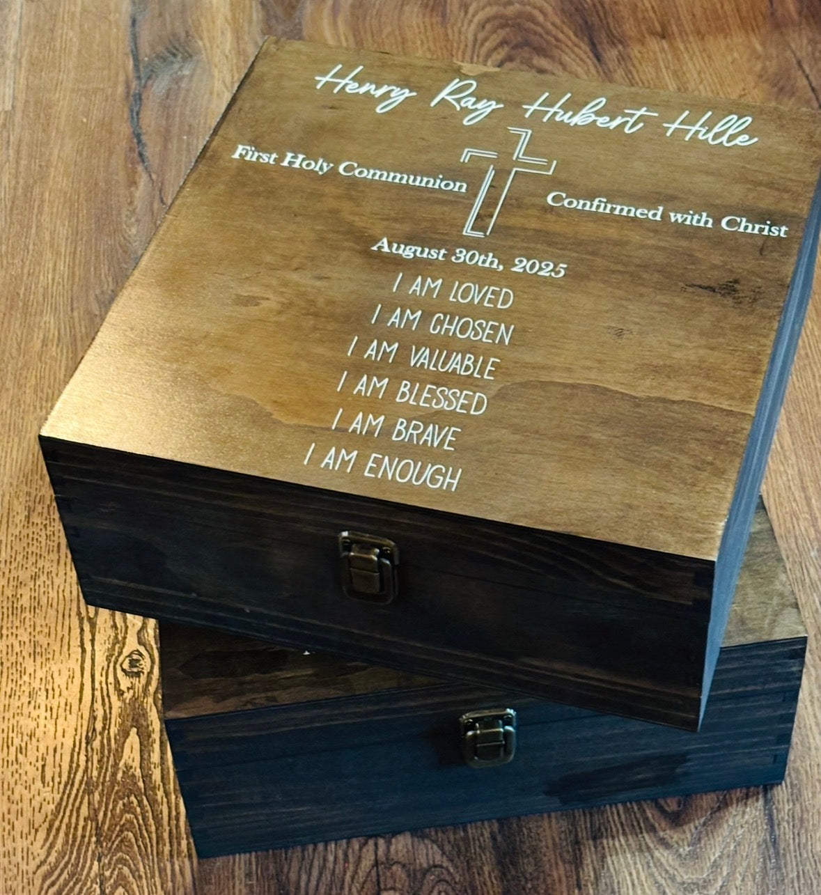 Personalized Wooden Keepsake Box – Custom Engraved Memory Box