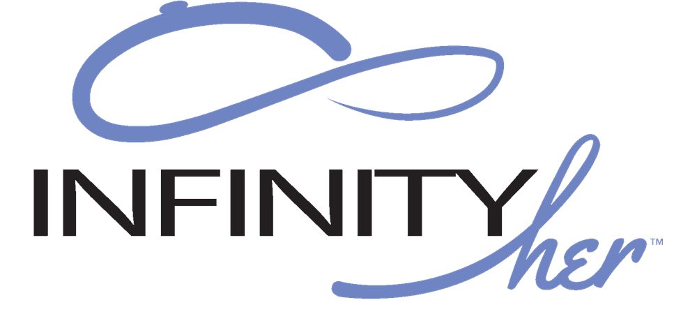 Infinity Her brand logo graphic with stylized infinity-heart wordmark