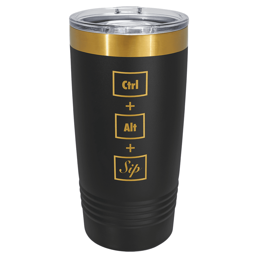 Polar Camel 20 oz. Bright Gold ION-Plated Ringneck Tumbler