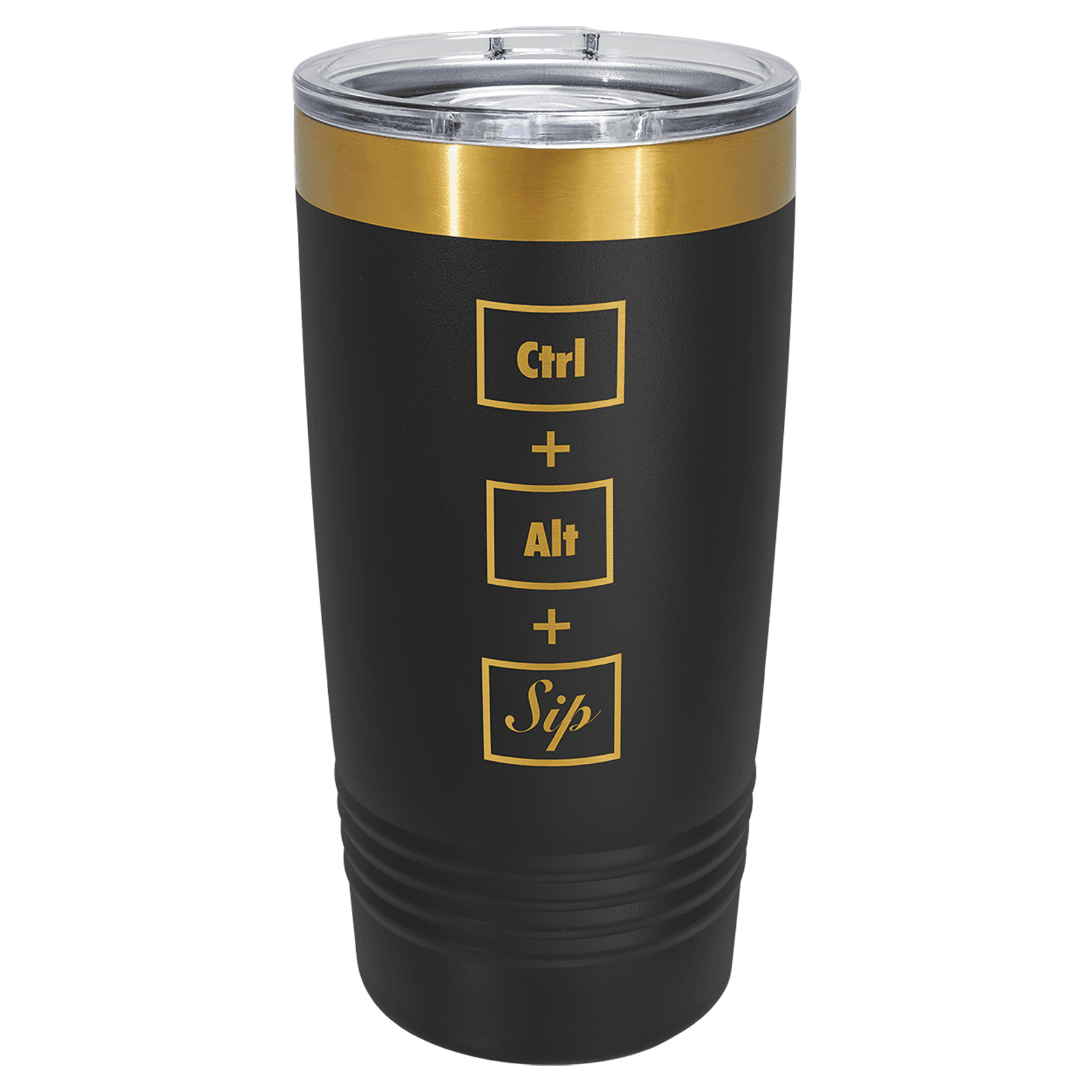 Polar Camel 20 oz. Bright Gold ION-Plated Ringneck Tumbler